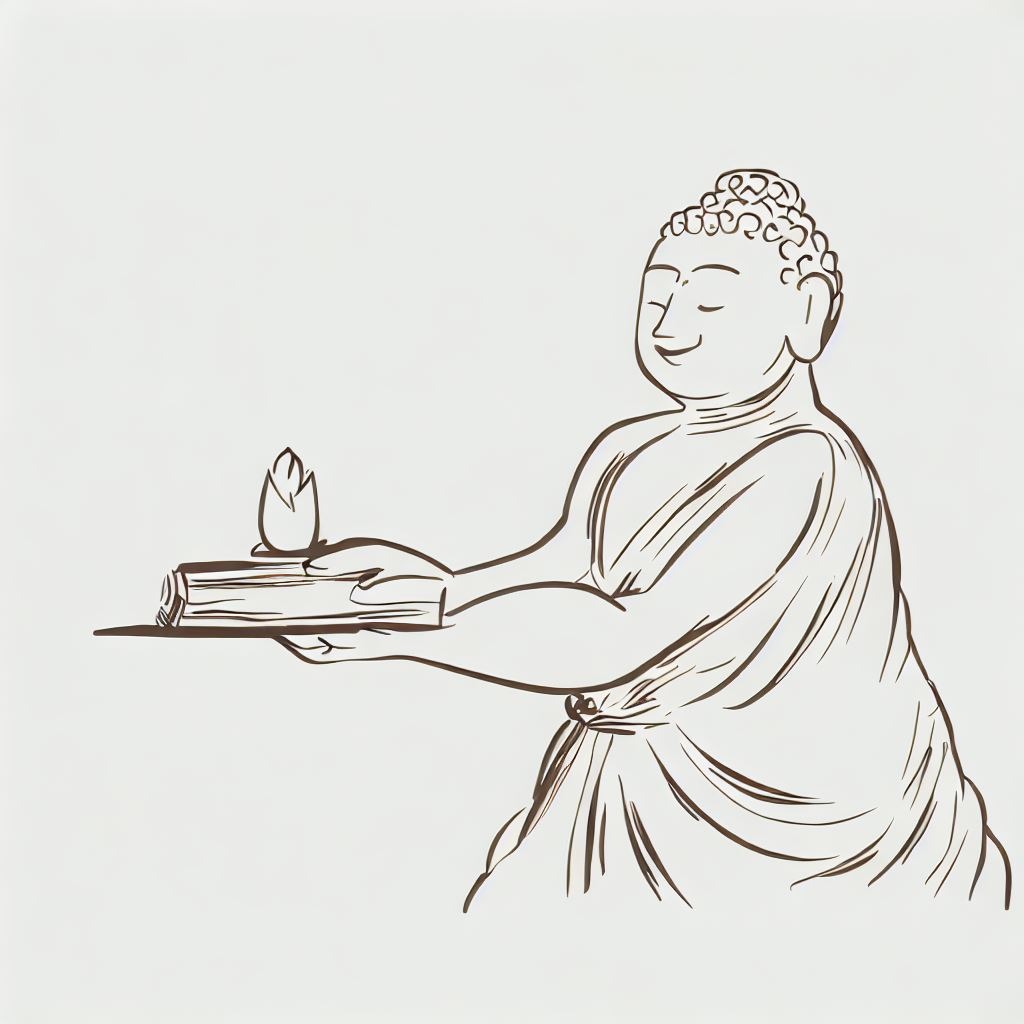 Buddha with knowledge book